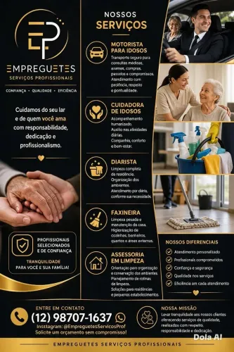 Precisando de uma faxineira,cuidadora de idoso?