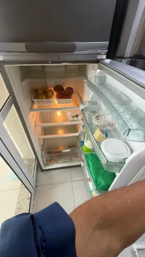 Geladeira Brastemp plotada inox usada