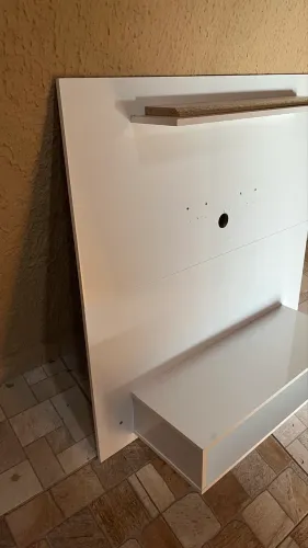 Painel para TV com Rack Branco