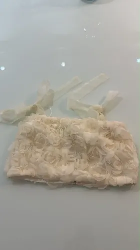 Top Branco de flores