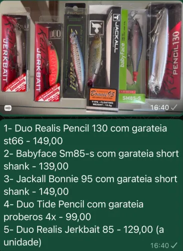 6 Iscas artificiais Japonesas Duo Jackall Babyface