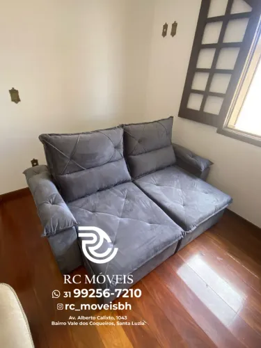 Sofá Retrátil e Reclinável 2,00m Veludo - Modelo Sofía com Pillow D33