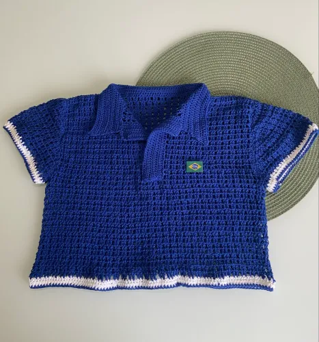 Cropped crochê Brasil
