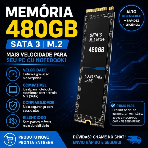 SSD M.2 480GB WD Green SATA 3 - Perfeito Estado