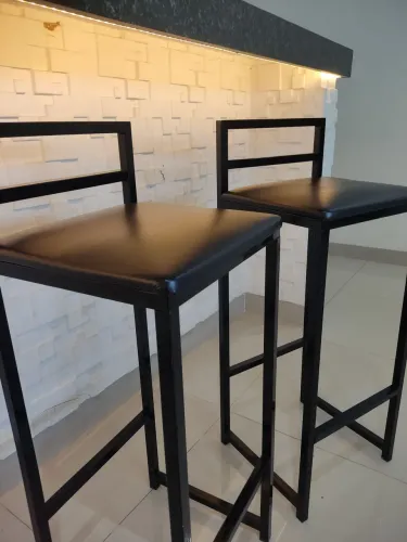 Kit 2 Banquetas Altas Bistro Casa Cozinha Balcão Churrasco
