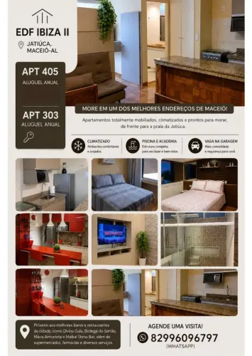Alugo Anualmente Apartamentos Beira Mar na Jatiúca, Maceió - AL