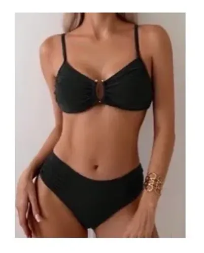 Biquini plissado preto