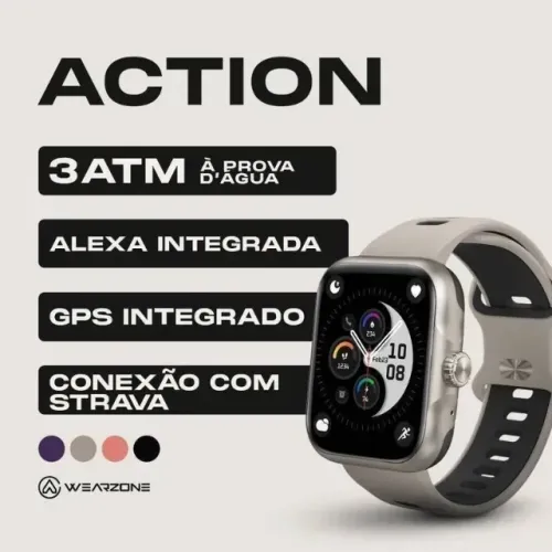 Wearzone Action GPS Tela AMOLED Integrado Esportivo Notificacoes