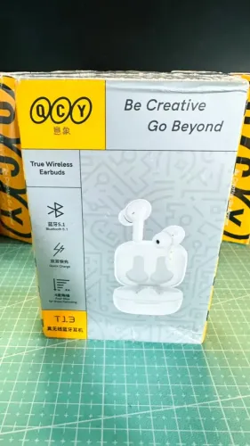 Fones de Ouvido QCY T13 ENC Bluetooh 5.1 com 4 Microfones Integrados 40h Branco LACRADO