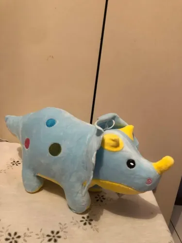 Peluche Dinossauro Triceratops Azul - Muito Fofo e Colorido! ?