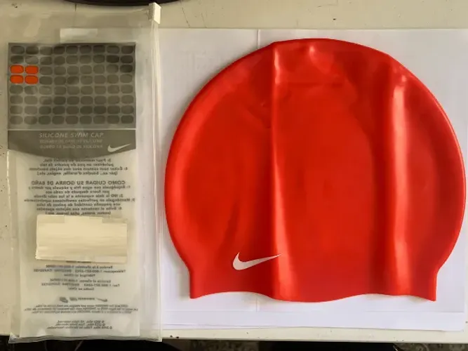 touca de silicone natação nike vermelha unissex tamanho unico