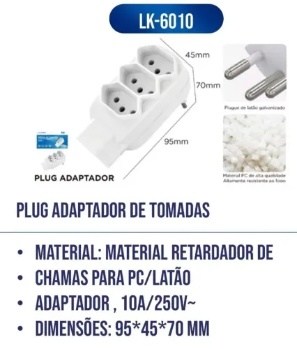 Plug adptador de tomadas T