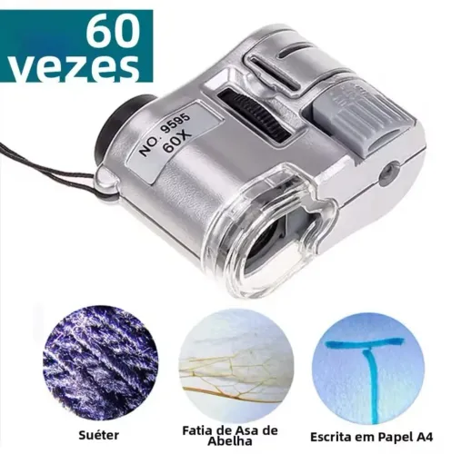 Lupa portátil de bolso com led