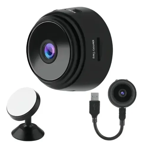 Camera Espiã Mini Wifi Sem Fio 1080p Detecta Movimento Cor Preto