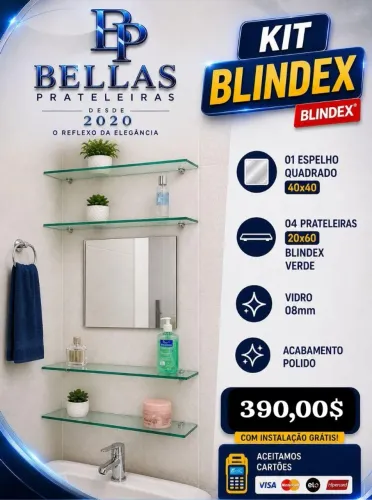 Espelho com prateleiras