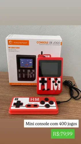 Mini vídeo game com 400 jogos+ controle 