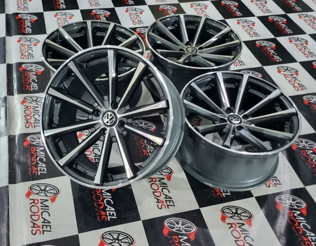 Jogo de Rodas aro 17 Taludas 4x100 Vw gol parati saveiro 4x100 - Tala 8 - Pintura Nova 