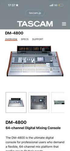 Mesa Digital Tascam DM4800 48 Canais