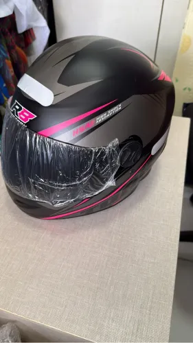 Capacete Pro Tork R8 preto/rosa viseira fumê TAM 60