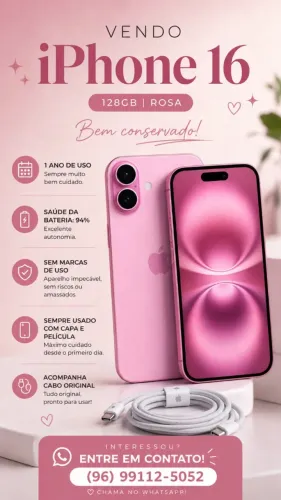 Iphone 16 - 128GB - Bateria 94%