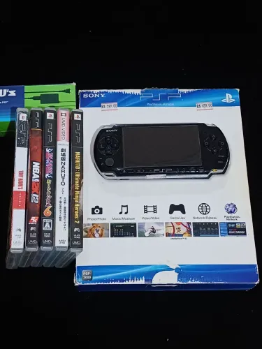 Sony Psp Slim com Caixa e Jogos Originais!