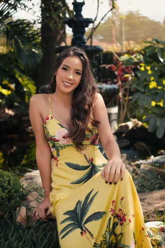 Vestido amarelo floral 