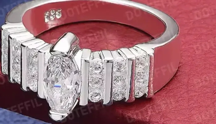 Anel zircônia prata 925