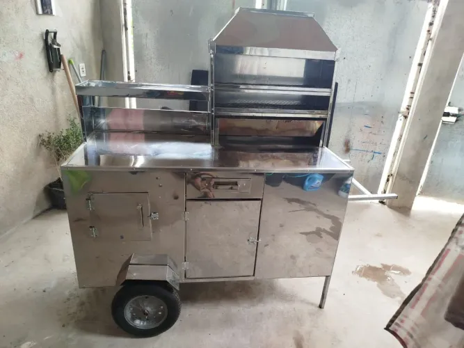 ? Carrinho Profissional de Churrasco/Lanches em Inox - Oportunidade para Negócio