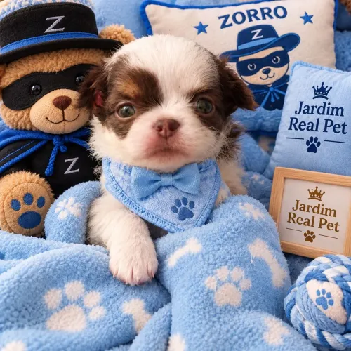 Chihuahua para Reserva Pêlo longo Chocolate/Branco olhos claros.Perfeito em 2x Pix