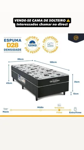 Vende-se cama de solteiro usada (comprada em 2025)