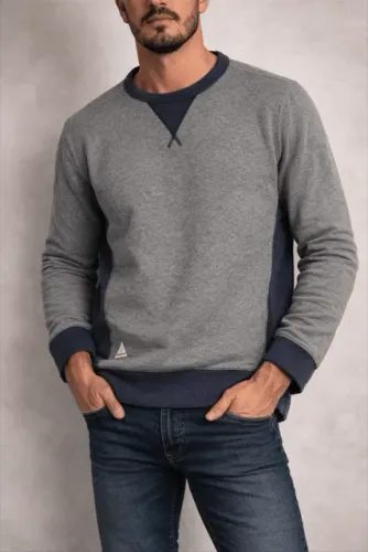 Moletom masculino Richards - Cinza e Azul Marinho - Tam. P - Como novo