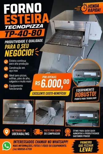 Vendo forno de esteira elétrico