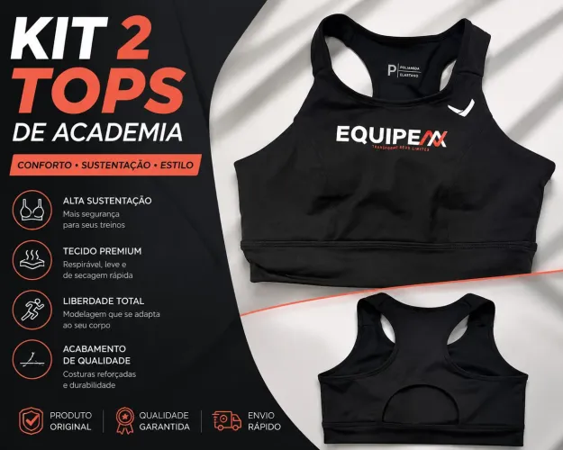 Kit 2 tops de academia feminino 
