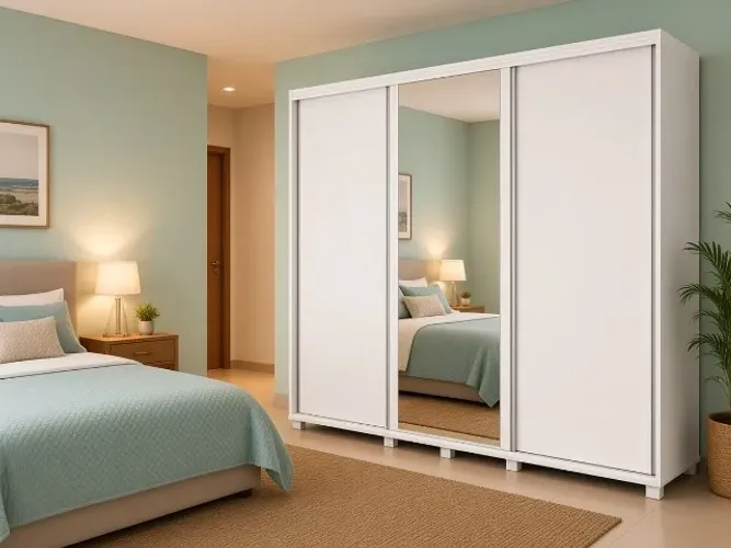 Guarda-Roupa Berlin 3 Portas 2,55m 100% MDF (NOVO A PRONTA ENTREGA)