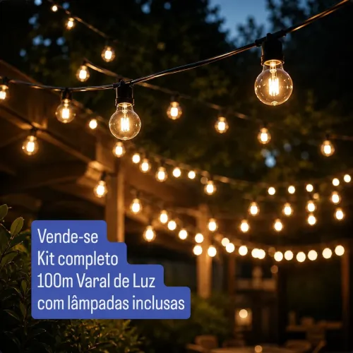 100m Varal de Luz com lâmpadas