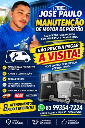 Manutenção em motor de portão