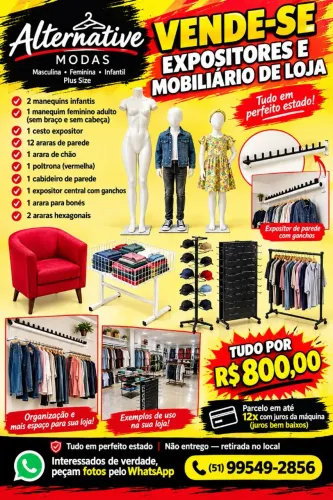 Vendo expositores araras e manequins de loja