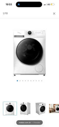 Máquina Smart Lava e Seca Midea 10,5kg