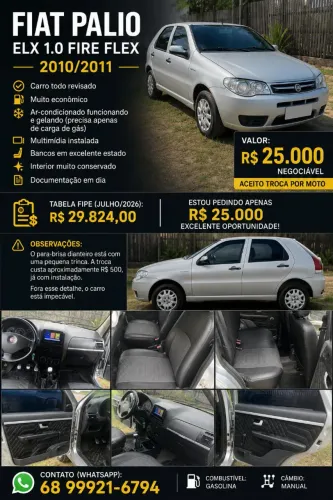 Fiat Palio ELX 1.0 Fire/30 Anos F. Flex 8V 4P 2011