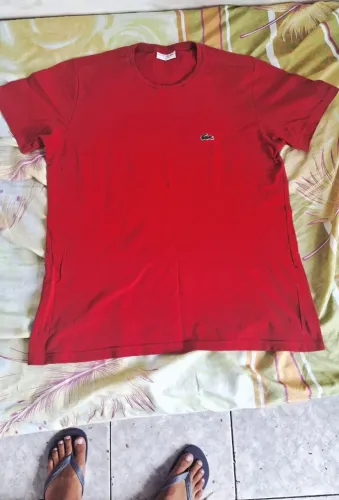 Camisa lacoste tam:M vermelha padrão shopping.
