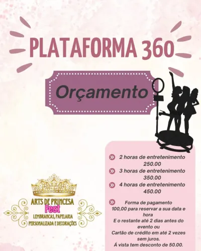 Aluga-se plataforma 360 graus pra eventos