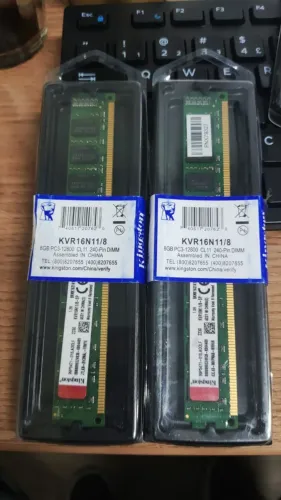 KIt 2 Memorias Desktop Ddr3 8GB (total 16 GB) Kingston 1600mhz Kvr16n11/8