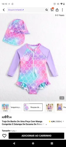 Maiô UV infantil bebê