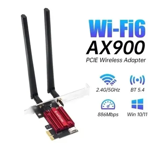 Placa De Rede Pcie Wi-fi 6 Ax900 + Bluetooth 5.4 Tri Band