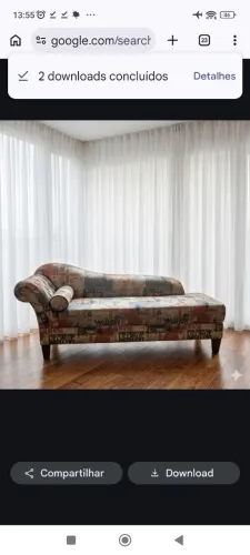 Sofá chaise 3 lugar de linho