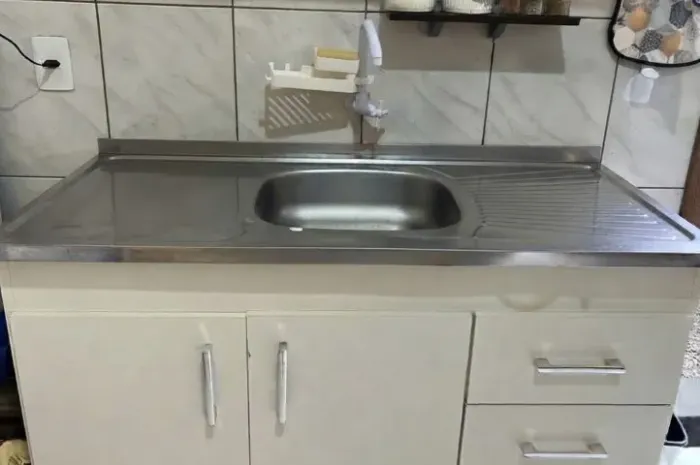 PIA INOX + BALCÃO DE COZINHA
