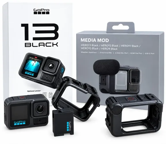 Câmera de ação gopro hero13 + midiamod