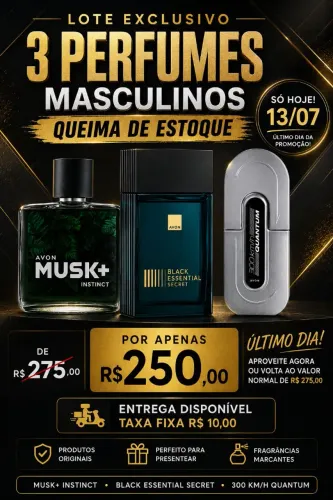 Lote 3 perfumes masculinos Avon Último dia da promoção! 