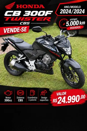 Moto Honda/CB 300F Twister CBS em estado de nova