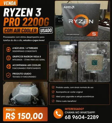 Processador Ryzen 3 2200G (Caixa é de outro processador)